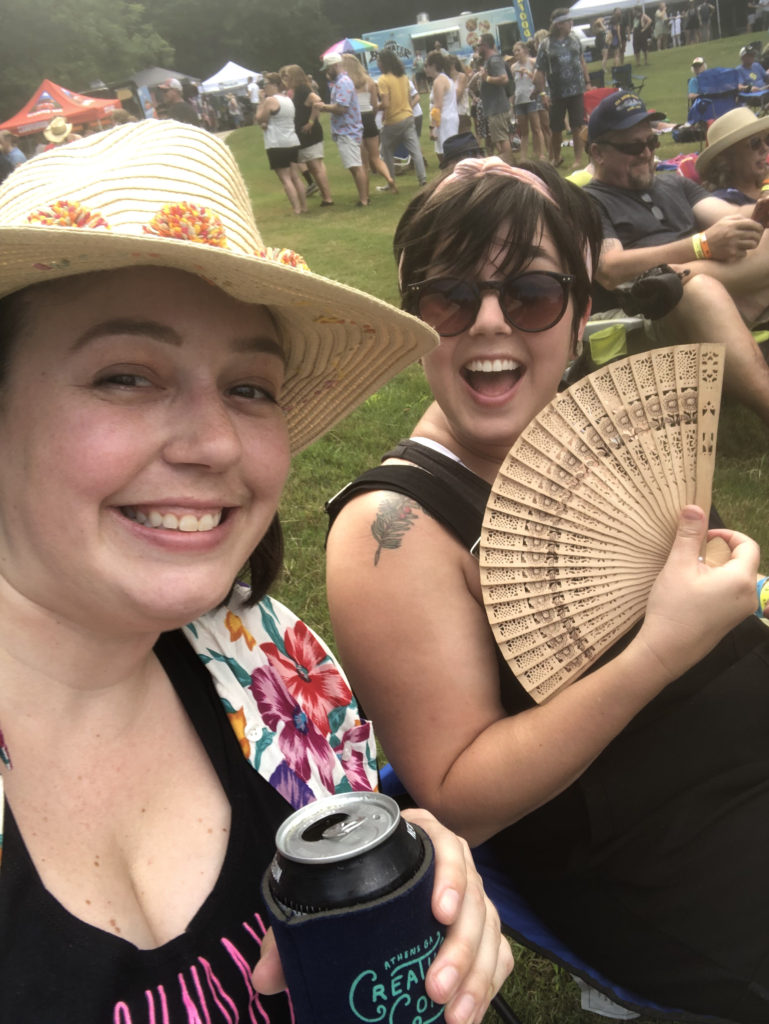 Two women at a music festival